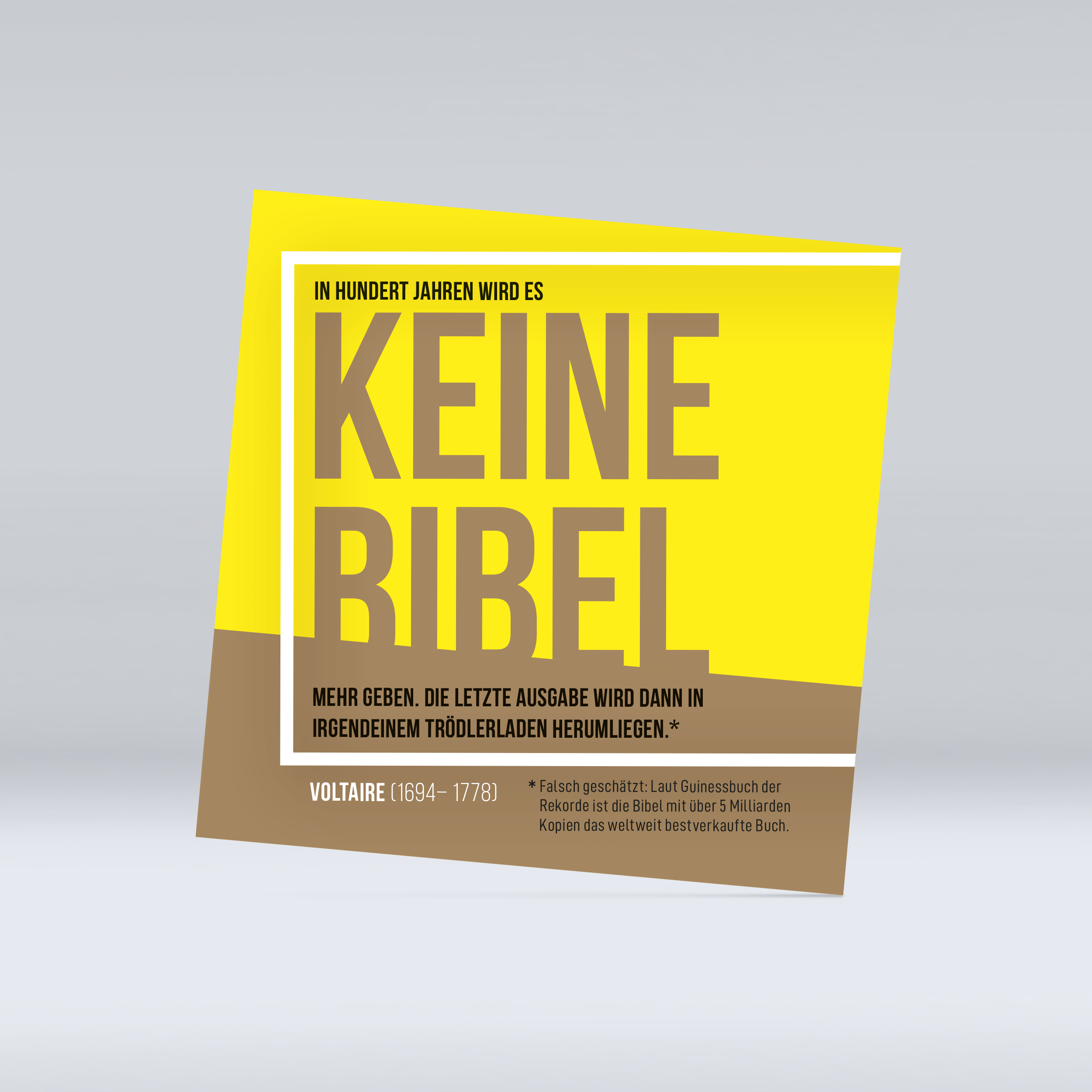 Werbeflyer Emmaus Bibelkurse „Voltaire“