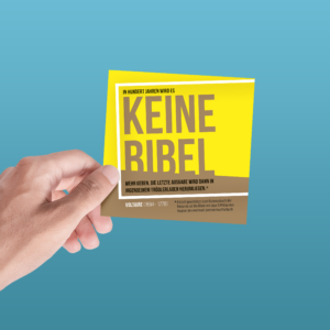 Werbeflyer Emmaus Bibelkurse „Voltaire“