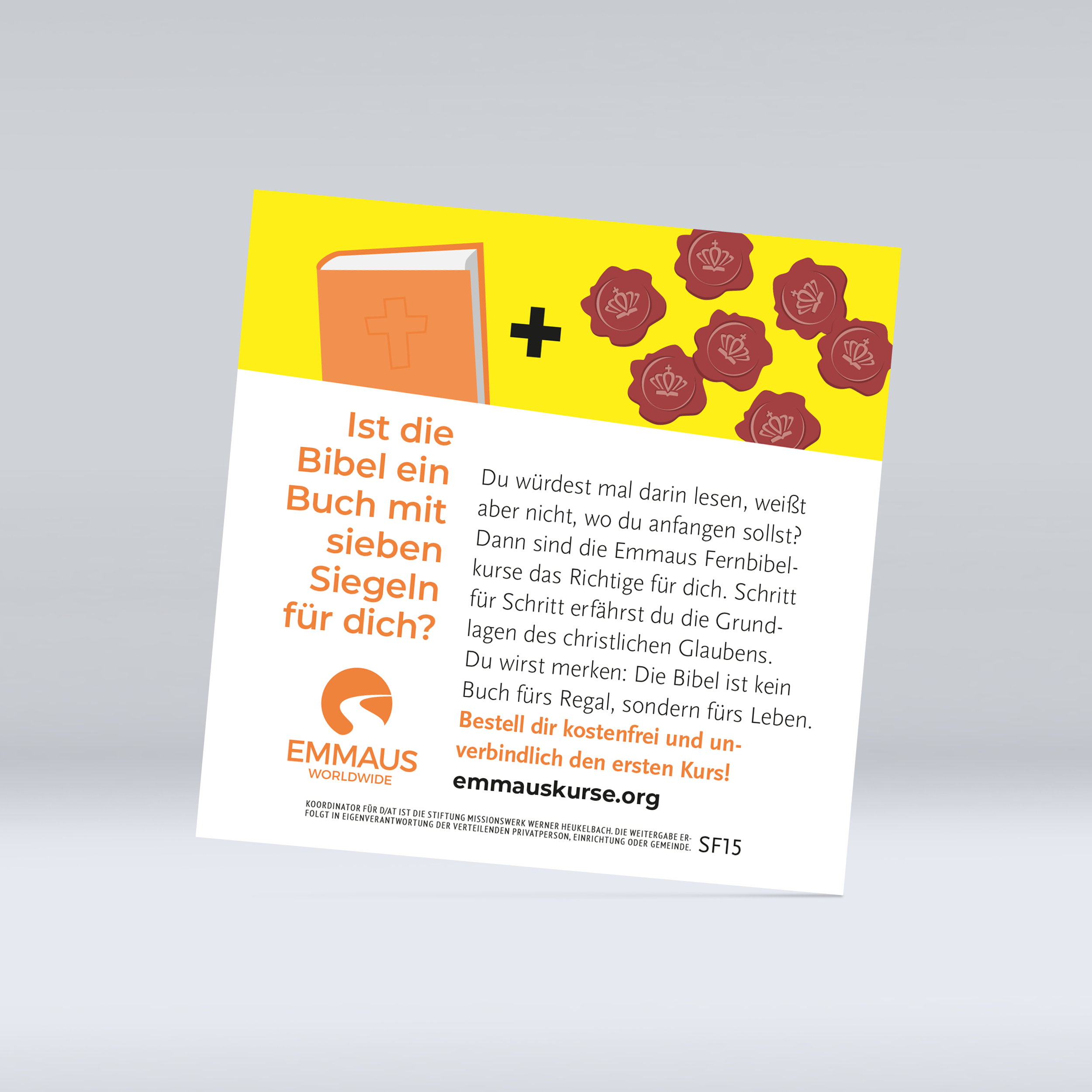 Werbeflyer Emmaus Bibelkurse „Nietzsche"