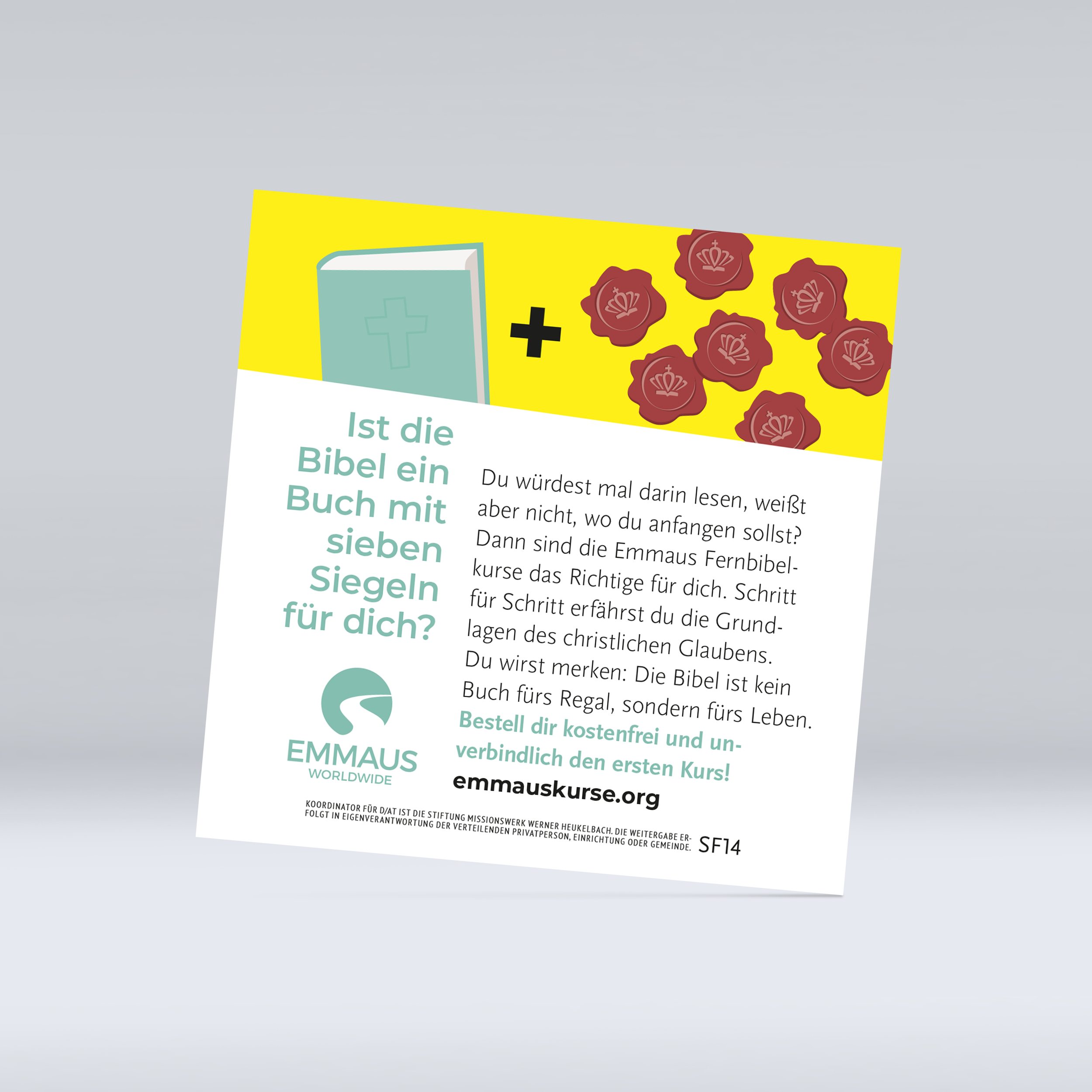 Werbeflyer Emmaus Bibelkurse „Spurgeon"