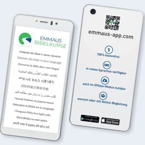 Werbeflyer EMMAUS Bibelkurs-App