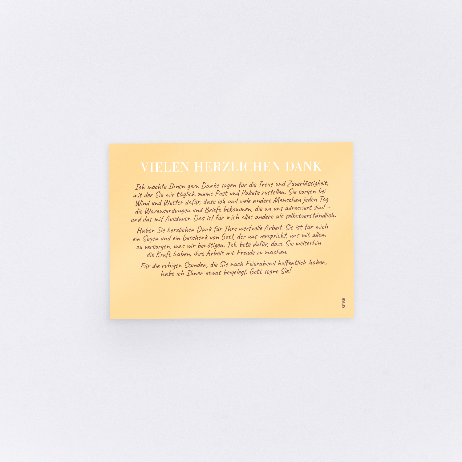 Geschenkkarte für Postboten