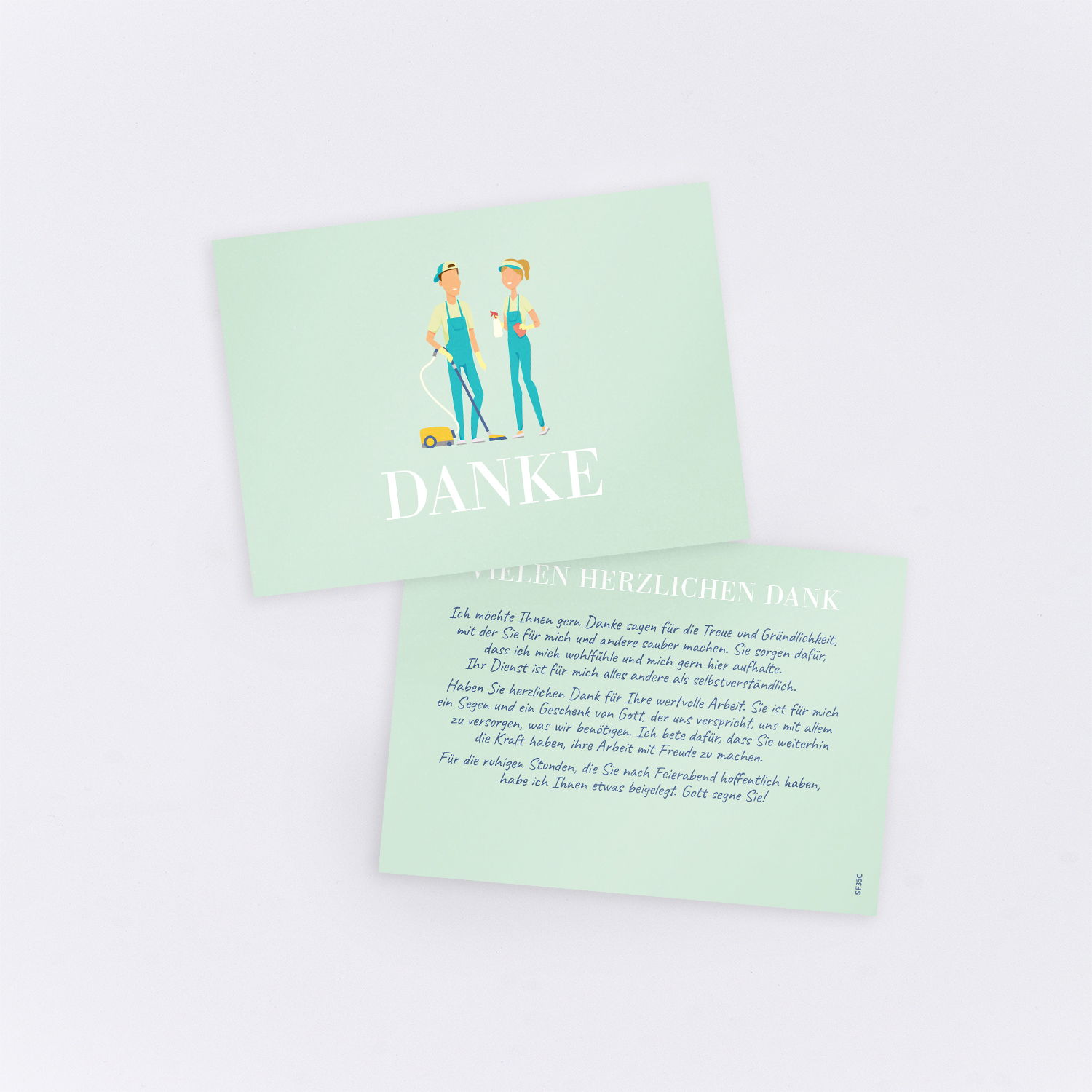 Geschenkkarte für Reinigungskräfte