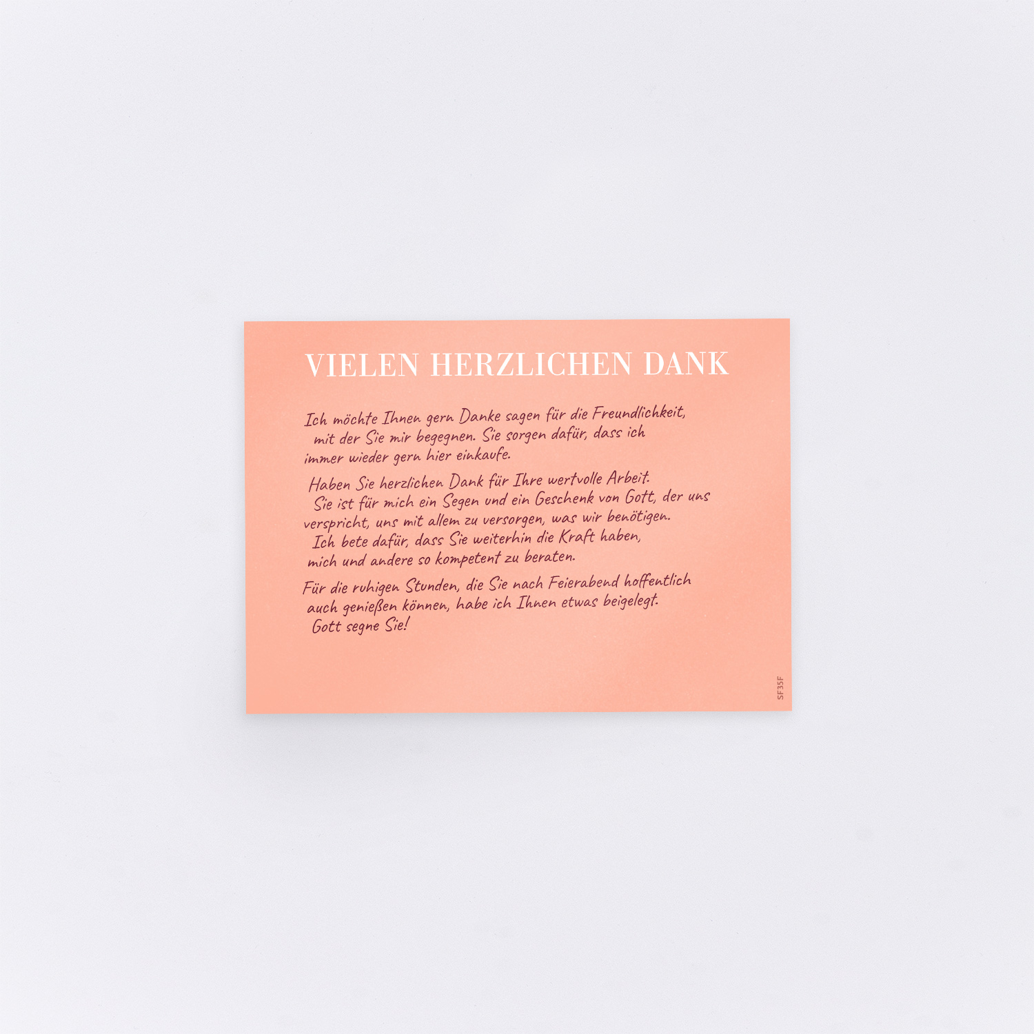 Geschenkkarte für Kassierer