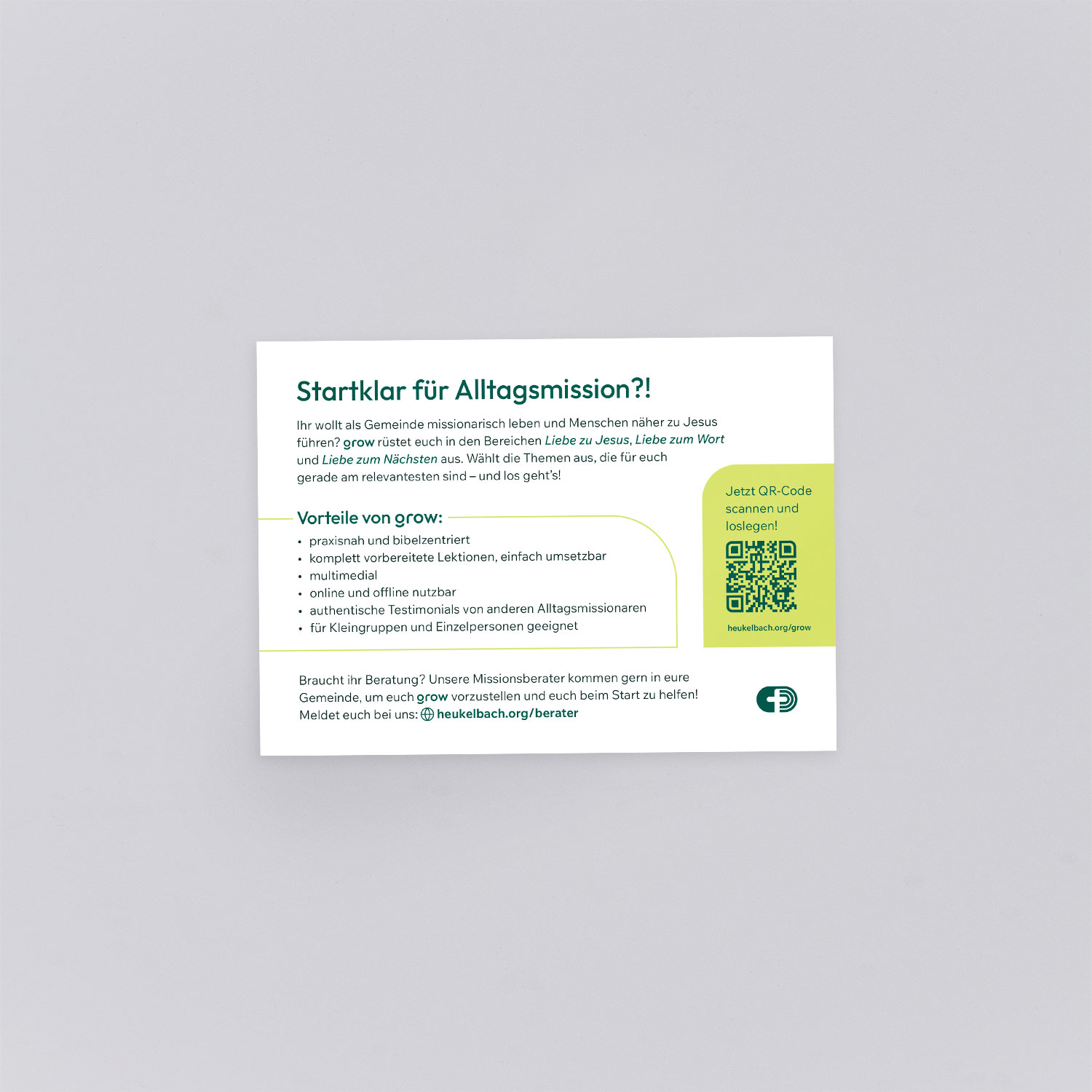 Training für Alltagsmissionare – grow Werbeflyer