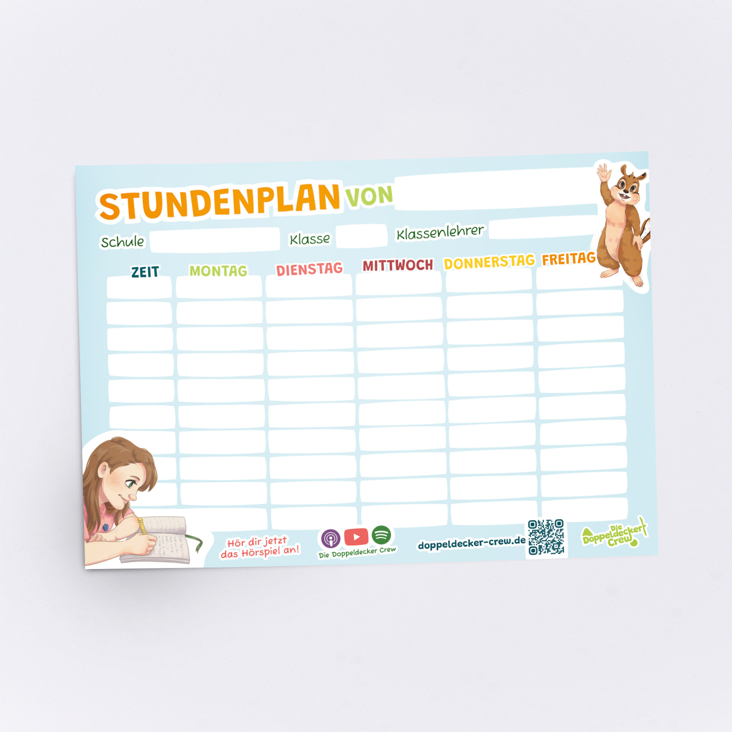 Doppeldecker Crew - Stundenplan