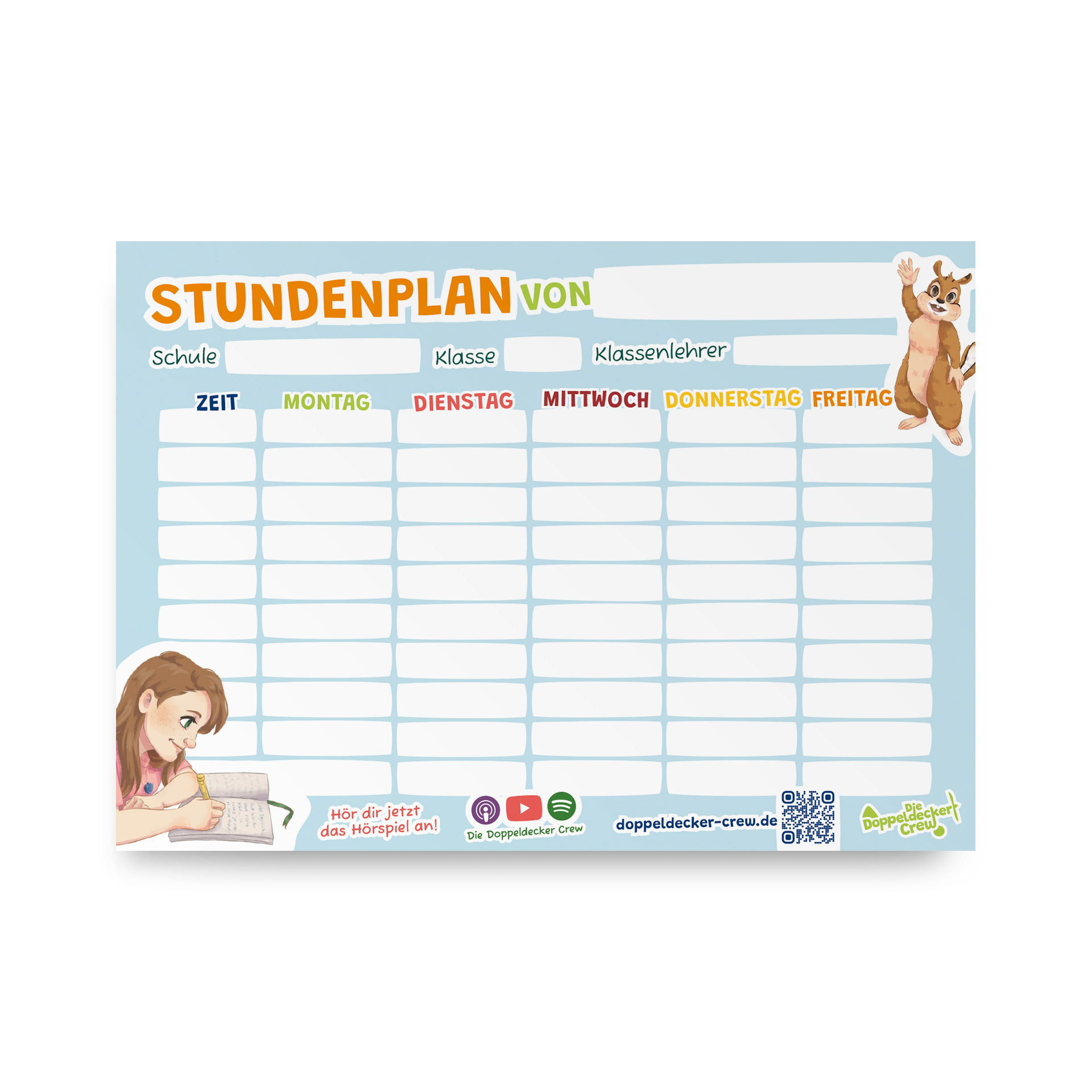 Produktbild von "Doppeldecker Crew - Stundenplan"