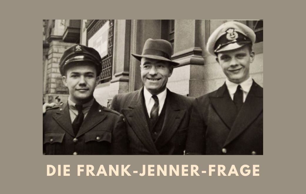 Drei Männer aus dem 20. Jahrhundert mit Anzügen als Titelbild für Die Frank-Jenner-Frage